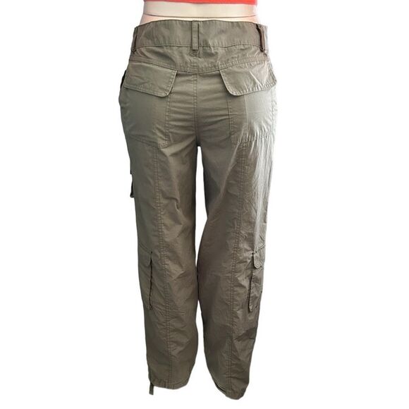 Faded Rose Essentials Multi Pocket Cargo Pants Olive Green Straight Leg Medium - Picture 5 of 6